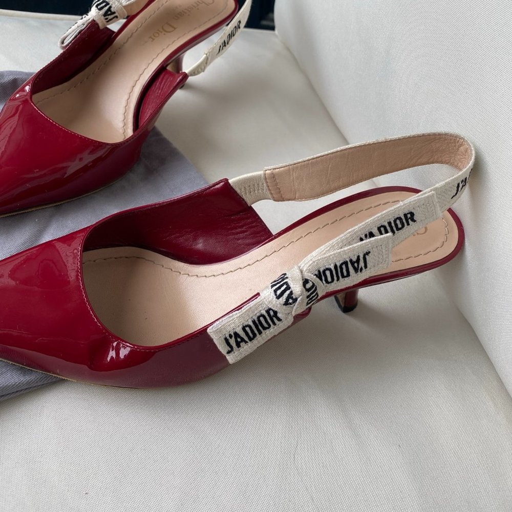 Authentic Dior J'adior slingbacks 36.5 red patent - Picture 3 of 13